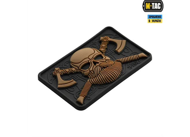 Нашивка M-Tac Bearded Skull 3D PVC Black/Coyote Фото 2